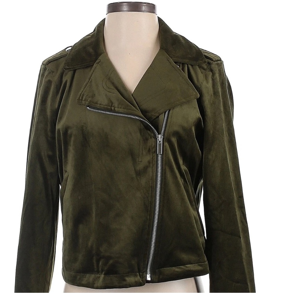 LC Lauren Conrad Olive Leather Jacket